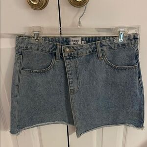 Princess Polly Denim Asymmetrical Mini Skirt